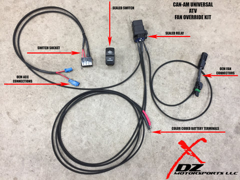 CAN-AM ATV UNIVERSAL FAN OVERRIDE KIT ON/ON or ON/ON/OFF